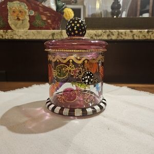 Vibrant Glass Art Jar with Lid